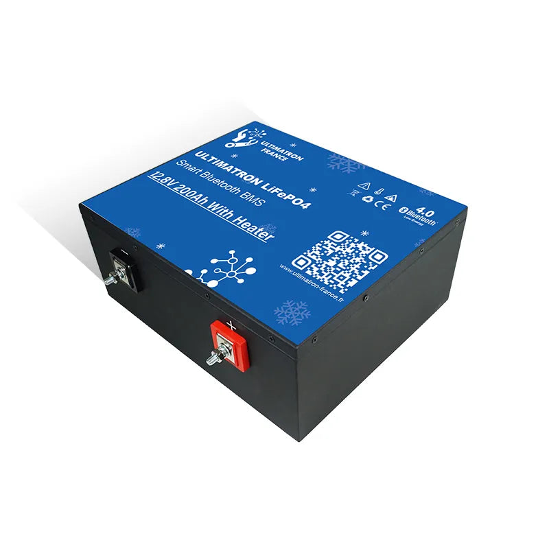 Ultimatron 12.8V 200Ah LiFePO4 Under-Seat Lithium Battery with Smart BMS, Bluetooth, and Heating
